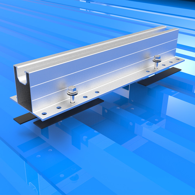 Kit Braket Rak Pemasangan Panel Surya Rel Mini Aluminium untuk Sistem Struktur Pemasangan Atap Logam