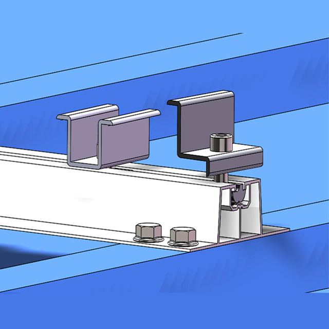 Рішення з алюмінієвих рейок для трапецієвидної металевої покрівлі. Сонячна система домашньої сонячної панелі